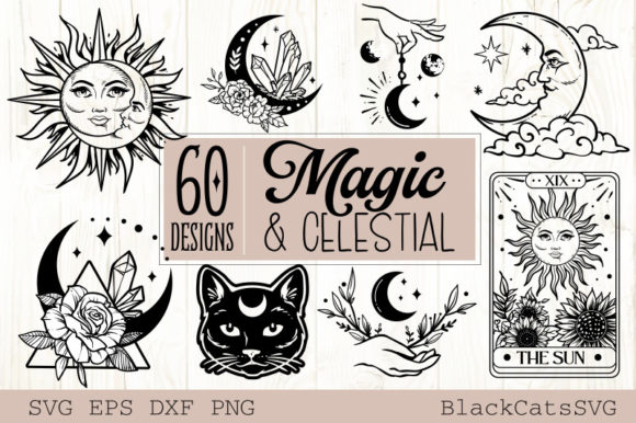 Download Magic and Celestial SVG Bundle 60 Design - Celestial svg Collection