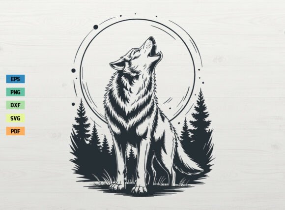 Download Howling Wolf SVG Forest with Moon SVG - Howling wolf svg Collection