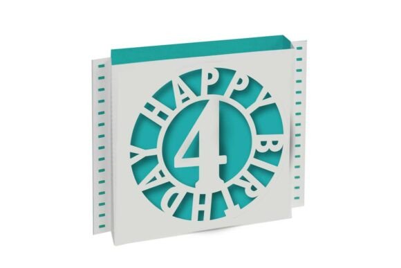 Download Birthday Shadow Box 3D Cutout Card Age 4 - Premium Resources