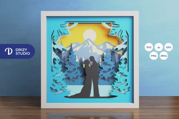 Download Winter Wedding 3D Shadow Box Paper Cut - Wedding 3d shadow box Collection