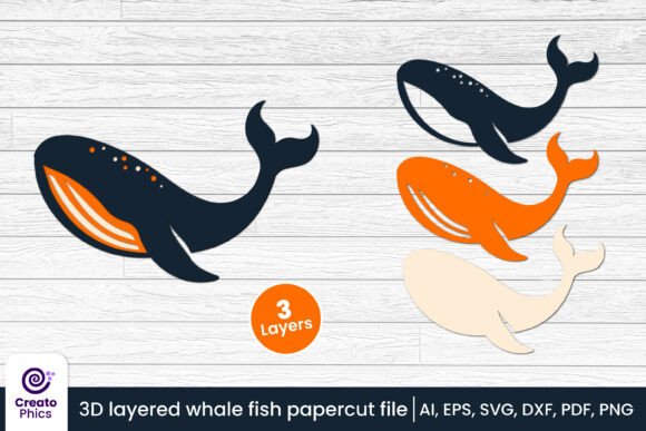 Download 3D Layered Whale Paper Cut Fish SVG - Premium Bundle